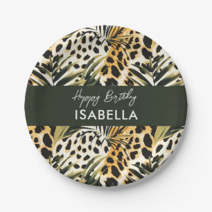 Assiettes En Carton Empreintes de fourrure d'animaux de safari, motifs