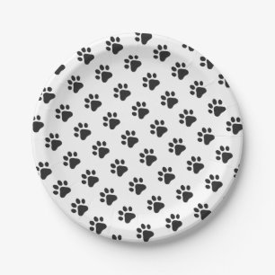 Assiettes En Carton Empreintes de pattes Amateurs d'animaux de compagn