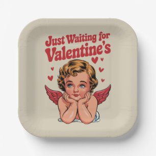 Assiettes En Carton En attendant simplement la Saint-Valentin Bébé Cup