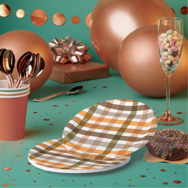 Assiettes En Carton en vichy (Multi)