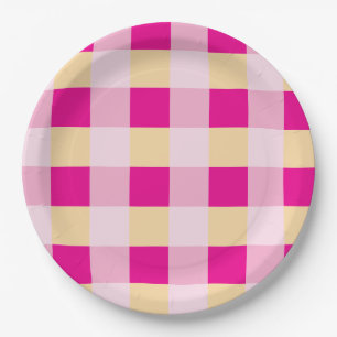 Assiettes En Carton en vichy Motif