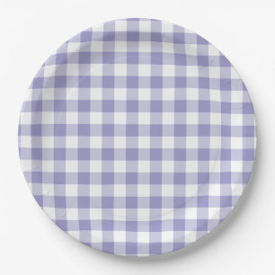 Assiettes En Carton En vichy Pale Purple
