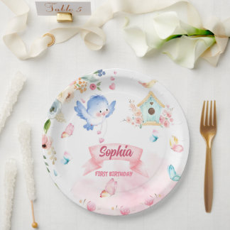 Assiettes En Carton enchanted butterfly garden paper plate