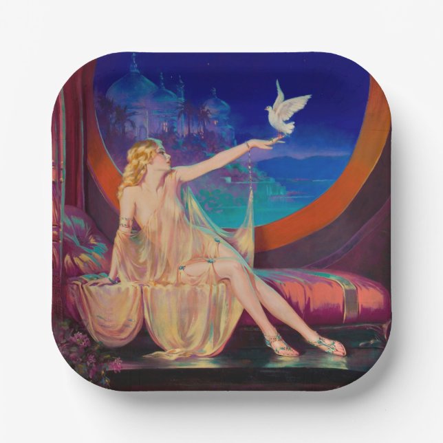 Assiettes En Carton Enchantement Arabian Haseki Sultans Princesse 1925 (Recto)