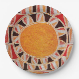 Assiettes En Carton ÉNERGIE SOLAIRE DU SOLEIL Jaune Orange Rouge Noir