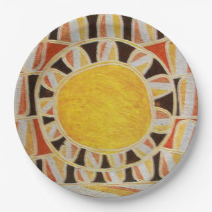Assiettes En Carton ÉNERGIE SOLAIRE DU SOLEIL Jaune Orange Rouge Noir