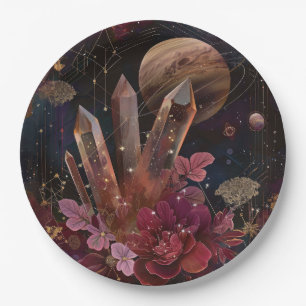Assiettes En Carton Énergie spirituelle d'améthyste Motif céleste