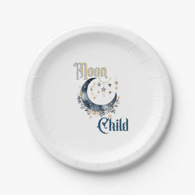 Assiettes En Carton Enfant de la Lune  (Devant)
