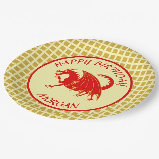 Assiettes En Carton Enfant Rouge D Or De Dragon Ou Joyeux Anniversaire Zazzle Fr Assiettes En Carton Enfant Rouge D Or De Dragon Ou Joyeux Anniversaire Zazzle Fr