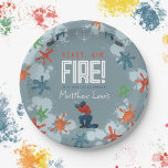 Assiettes En Carton Enfants Blue Painball Boys Anniversaire<br><div class="desc">Cette plaque en papier anniversaire de enfant moderne à thème de paintball présente un design de paintball bleu, avec une illustration de peinture, de cible et de plaque. Le design bleu peut être personnalisé avec votre nom de garçon. L'ajout parfait sur le thème du paintball à l'anniversaire de votre enfant!...</div>
