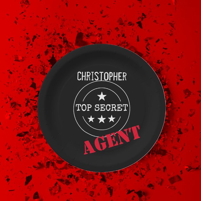 Assiettes En Carton Enfants d'agents secrets personnalisés (Créateur téléchargé)