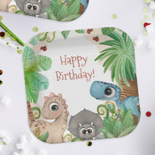 Assiettes En Carton Enfants Dinosaur Anniversaire