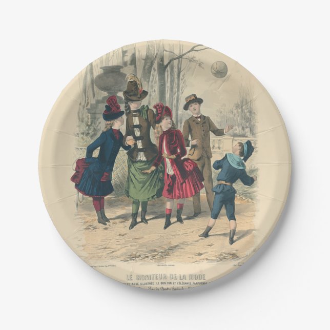 Assiettes En Carton Enfants Famille Antique Victorienne Enfant (Devant)