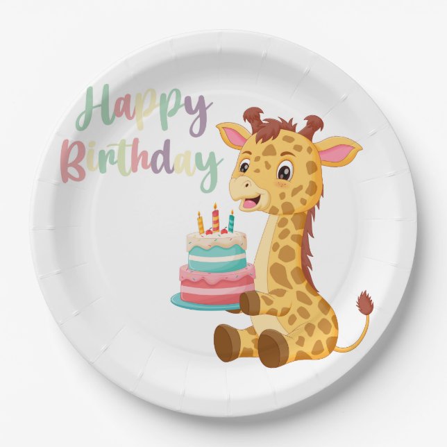 Assiettes En Carton Enfants Joyeux anniversaire (Devant)