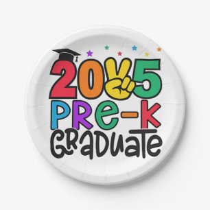 Assiettes En Carton Enfants pré-K Grad 2025 Préscolaire Graduation