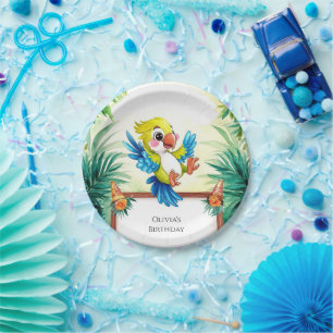 Assiettes En Carton Enfants simples Parrot Anniversaire