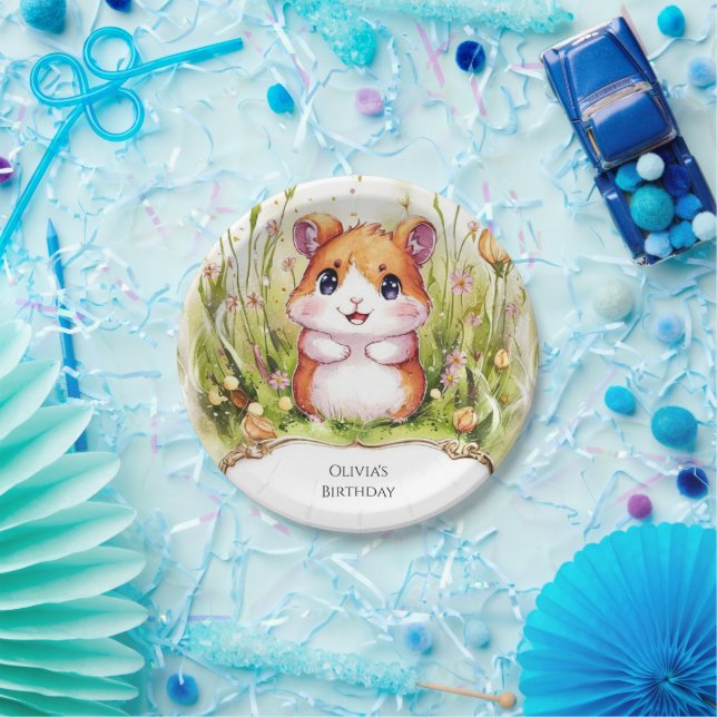 Assiettes En Carton Enfants Whimsical Hamster Anniversaire (Fête)