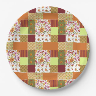 Assiettes En Carton Enfin Patchwork Courtepointe de printemps