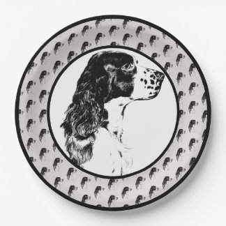 Assiettes En Carton English Springer Spaniel Dog Art Party