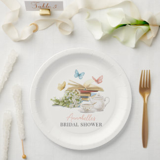 Assiettes En Carton Ensemble de thé Nouveau Chapitre Papillons Livre E