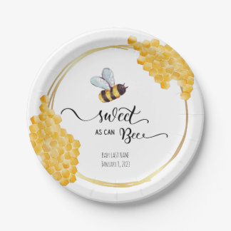 Assiettes En Carton Ensemble de tôles de Baby shower d'abeilles