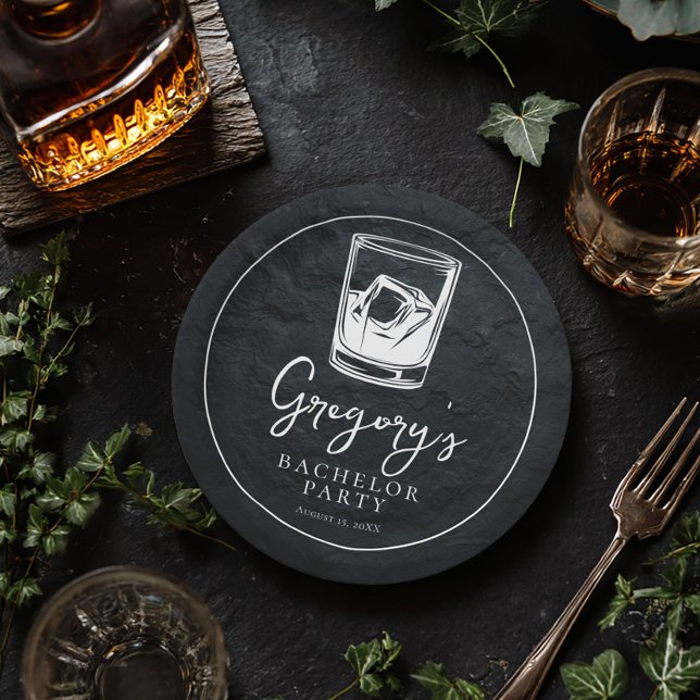 Assiettes En Carton Enterrement de vie de garçon moderne élégant (Créateur téléchargé)