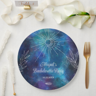 Assiettes En Carton Enterrement de vie de jeune fille aquarelle mystiq
