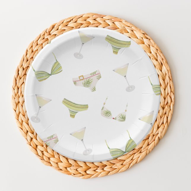 Assiettes En Carton Enterrement de vie de jeune fille avec Bikinis & M (Créateur téléchargé)