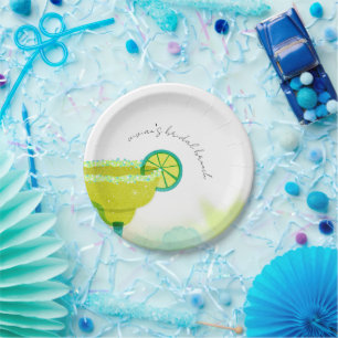 Assiettes En Carton Enterrement de vie de jeune fille Greeny Watercolo