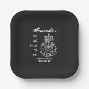 Assiettes En Carton Enterrement de vie de jeune fille Mermaid Gothique