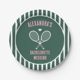 Assiettes En Carton Enterrement de vie de jeune fille Tennis vert prep