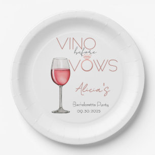 Assiettes En Carton Enterrement de vie de jeune fille Vino Before Vows