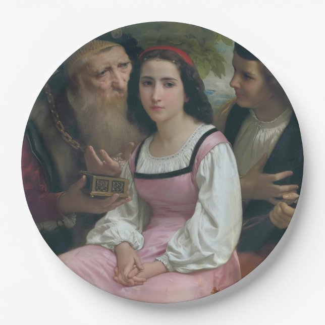 Assiettes En Carton Entre richesse et amour (par Bouguereau) (Devant)