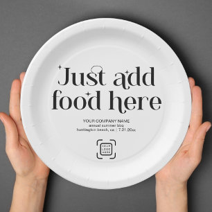 Assiettes En Carton Entreprise Personnalisée Événement Fête Logo d'ent