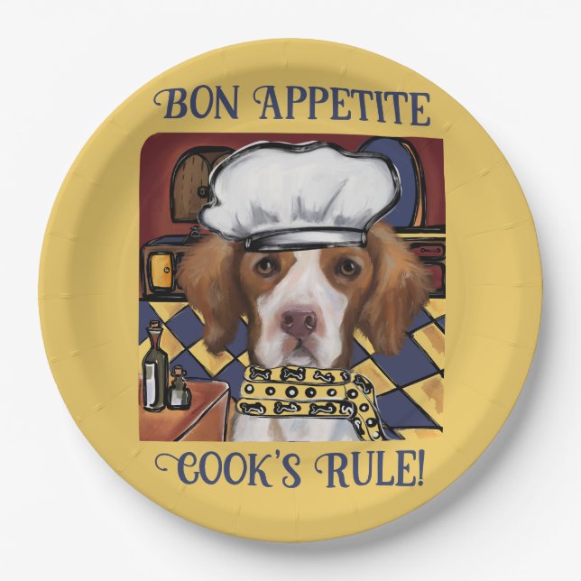 Assiettes En Carton Épagneul breton (Devant)