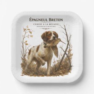 Assiettes En Carton Épagneul Breton – Chasse à la Bécasse Art