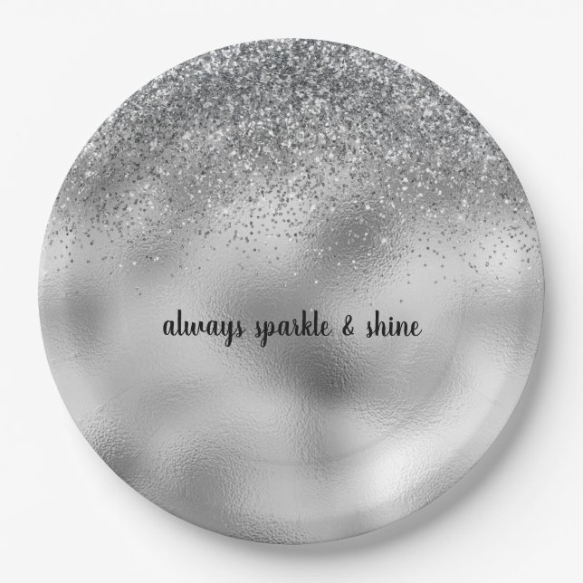 Assiettes En Carton Éperche Glam Argent (Devant)