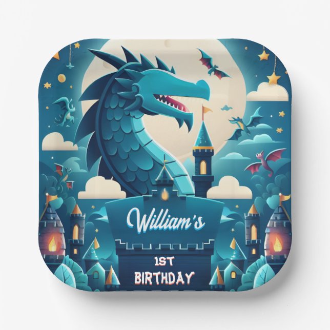 Assiettes En Carton Epic mignon Enfants Hero Garçons Filles Dragon 1er (Recto)