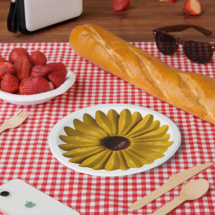 Assiettes En Carton Épingle Fleur de Tournesol Florale Printemps Fête