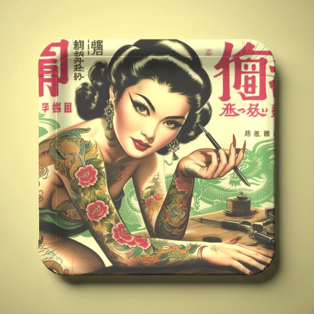 Assiettes En Carton Épingle orientale rétro (Créateur téléchargé)