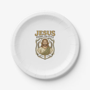 Assiettes En Carton Épinglette en émail Jésus Style Épinglette en émai