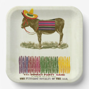 Assiettes En Carton Éplucher la queue sur l'âne