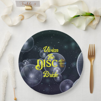 Assiettes En Carton Épouse Discothèque Retro Personnalisée Bachelorett