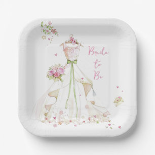 Assiettes En Carton Épouse en fleur