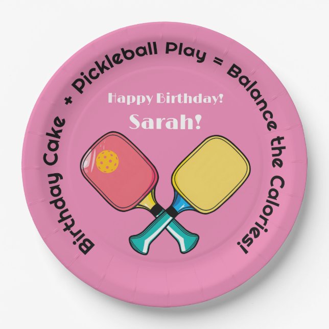 Assiettes En Carton 😍 Équilibre parfait - pickleball (Devant)