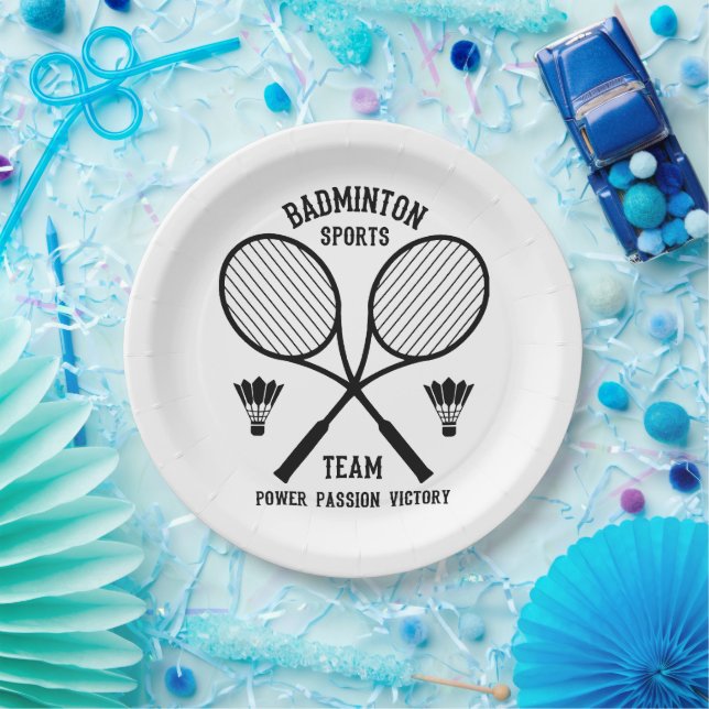Assiettes En Carton Équipe de badminton (Fête)