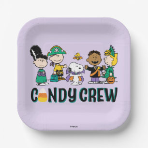 Assiettes En Carton Équipe de bonbons Peanuts Gang Halloween