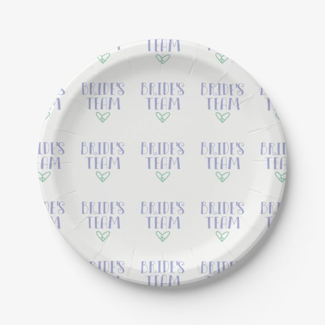 Assiettes En Carton Équipe de mariée (Devant)