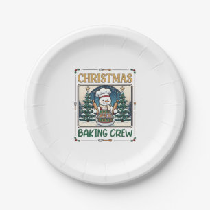Assiettes En Carton Équipe de pâtisserie de Noël Bonhomme de neige Che