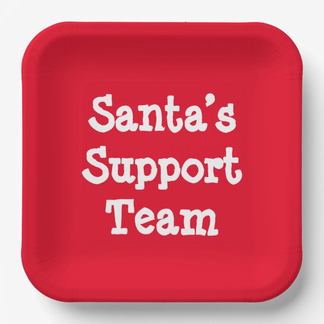 Assiettes En Carton Équipe de support père Noël (Recto)